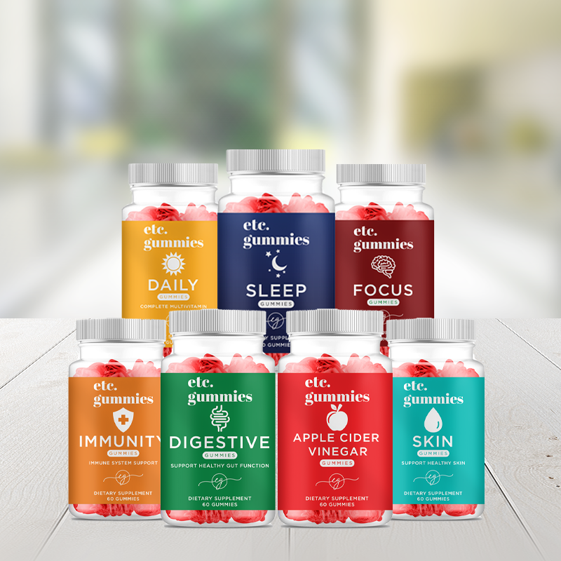 Complete etc. gummies bundle: Daily, Sleep, Focus, Immunity, ACV, Skin, and Digestive