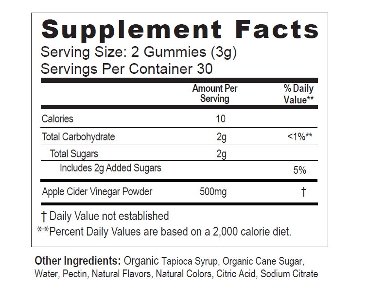 Apple Cider Vinegar etc. gummies