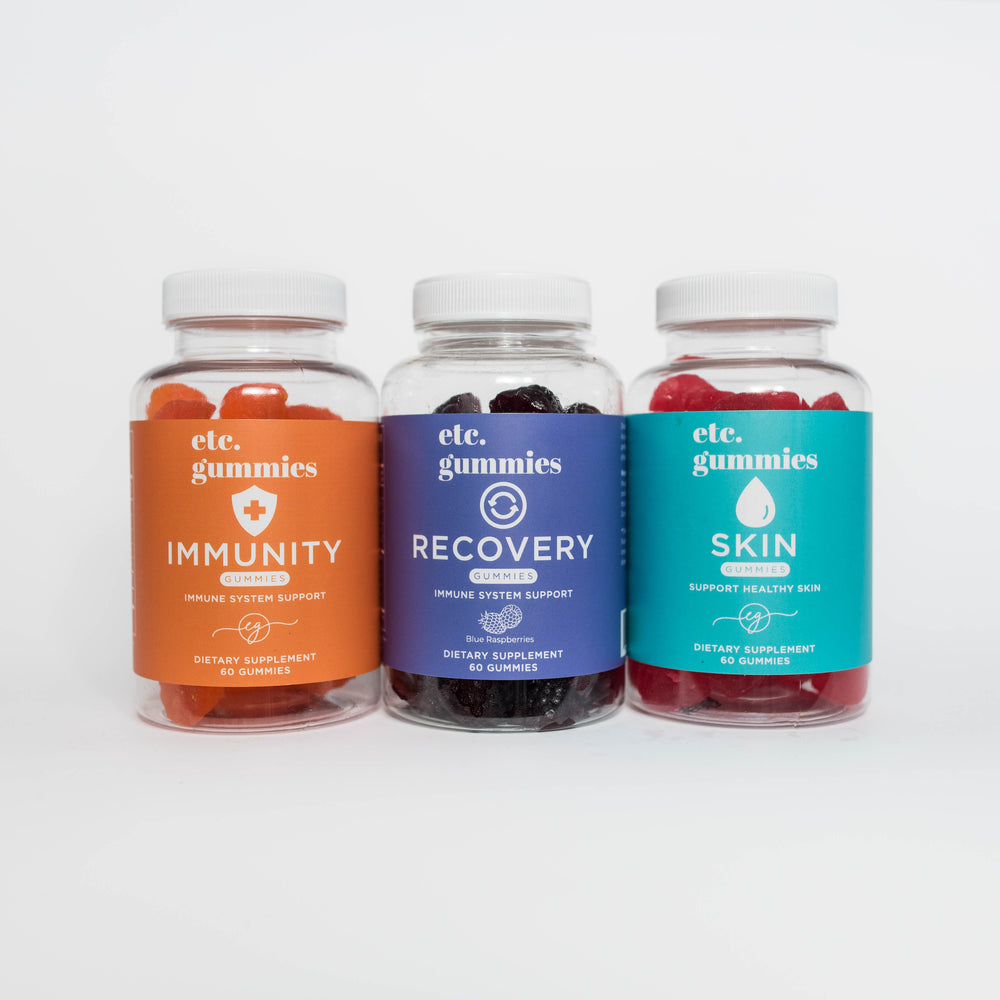 Recovery and Hydration etc. gummies bundle: Recovery, Immunity, and Skin